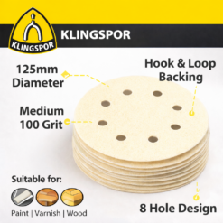 Klingspor Sanding Discs 125mm PS33CK 100 Grit Features-1