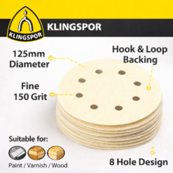Klingspor Sanding Discs 125mm 150 grit PS33CK Features-1