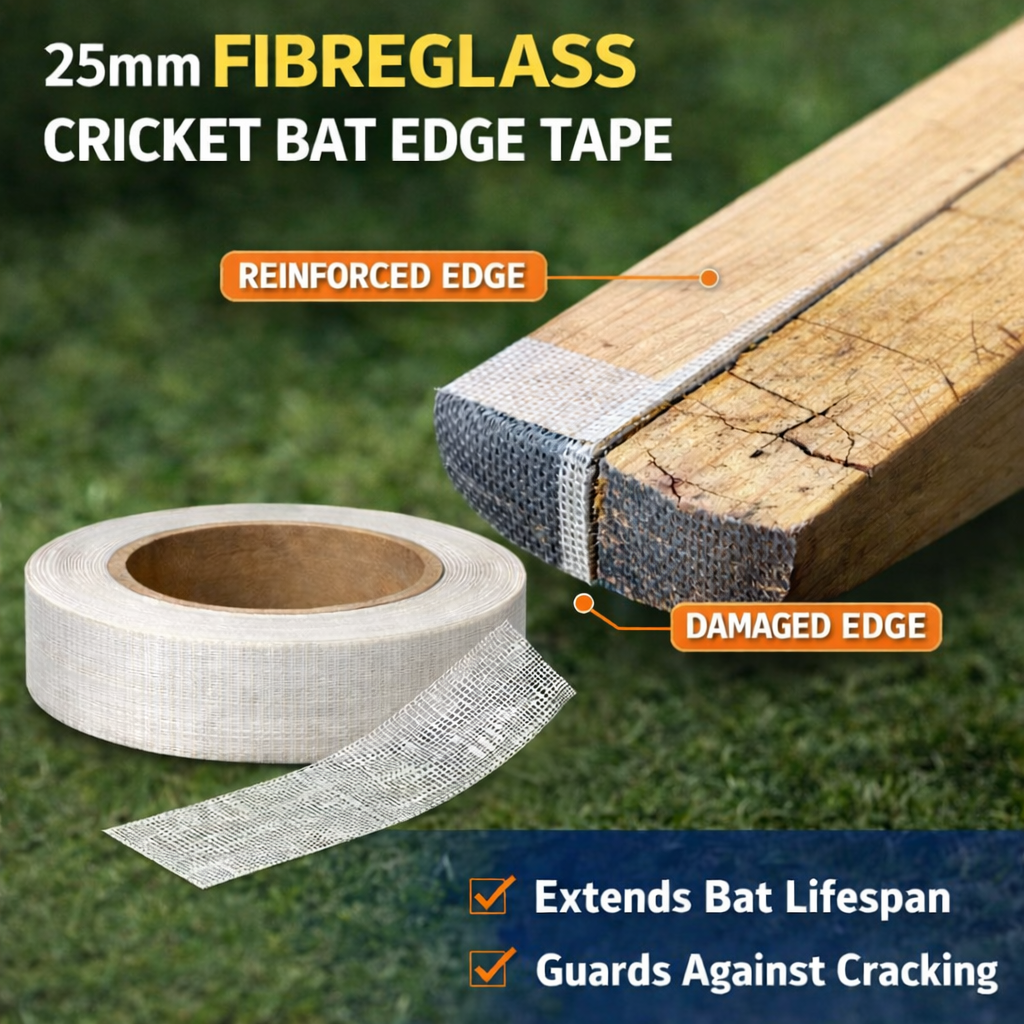 cricket bat edge reinforcement using fibreglass repair tape